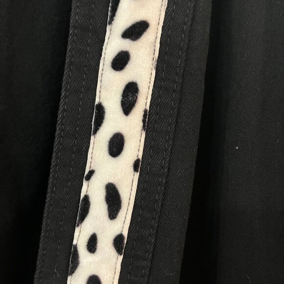 Sundance Denim Wear Black Jacket w/ Animal Print Trim | Made in USA | M - Picture 9 of 15